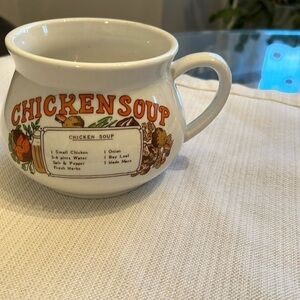 Fun and unique cup with a chicken soup recipe.
